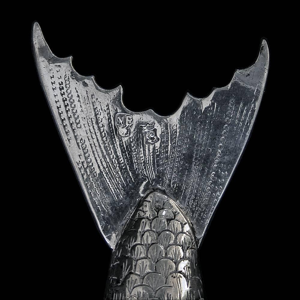 Hand-Crafted Antique Silver Articulated Fish by Neresheimer of Hanau