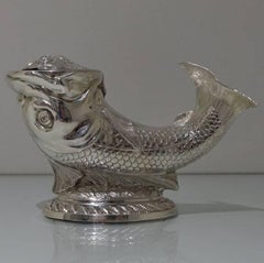 Victorian Silver Plate Fish Formed Spoon Warmer, circa 1885 James Dixon & Sons