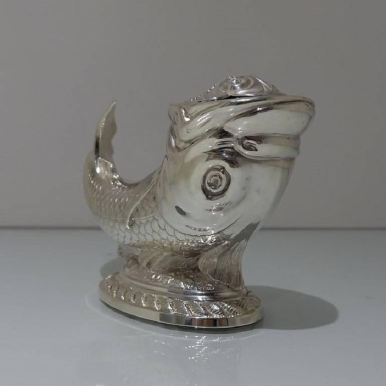 Late 19th Century Victorian Silver Plate Fish Formed Spoon Warmer, circa 1885 James Dixon & Sons For Sale