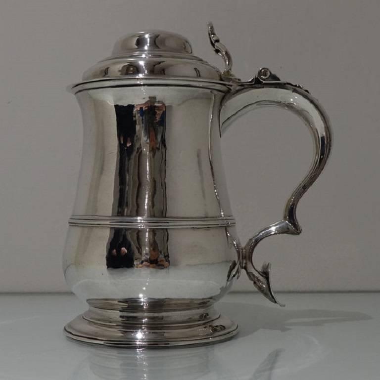 British  Antique Sterling Silver George III Tankard and Cover William and Robert Peaston For Sale