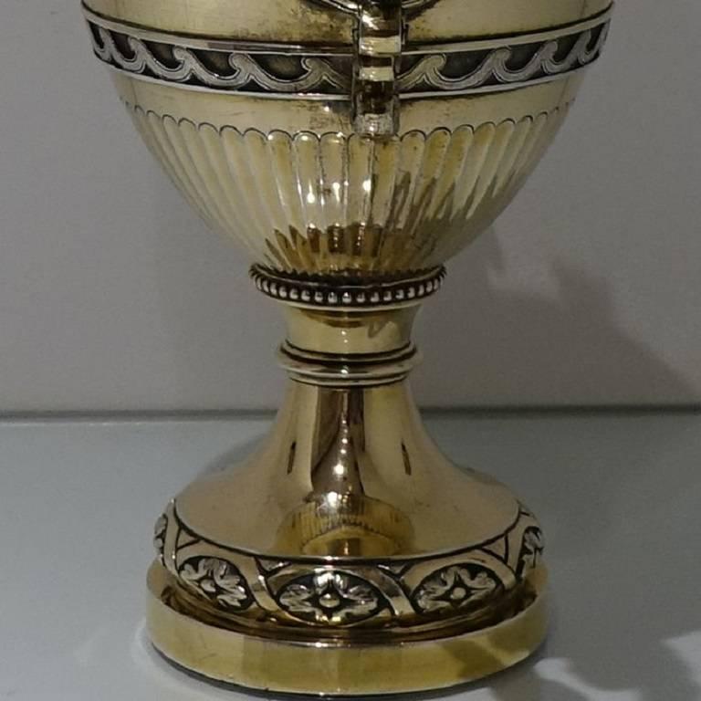 Early 20th Century Antique Sterling Silver George V Large Gilt Cup and Cover Robert Dicker For Sale