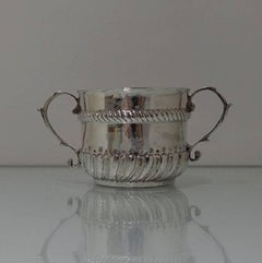 William & Mary Antique Sterling Silver Porringer London 1694 John Sutton