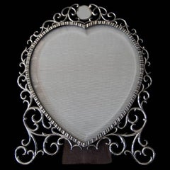 Edwardian Silver Heart Shaped Photograph Frame