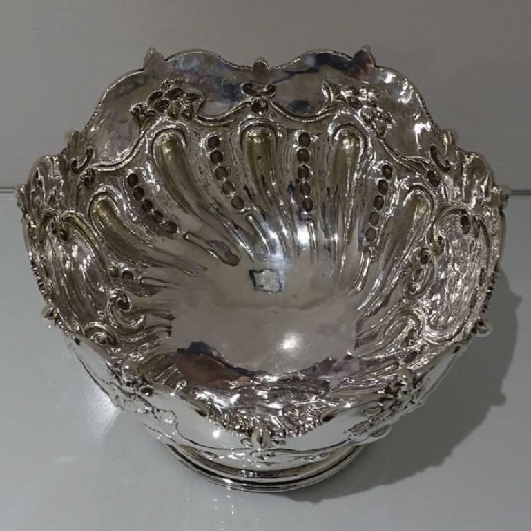 British Sterling Silver Edwardian Rose Bowl Chester 1902 George Nathan & Ridley Hayes
