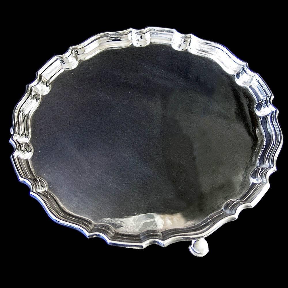 English Antique Sterling Silver Card Tray