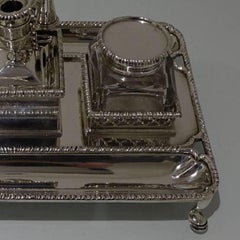 Antique Sterling Silver Victorian Inkstand Charles Stuart Harris, London, 1897