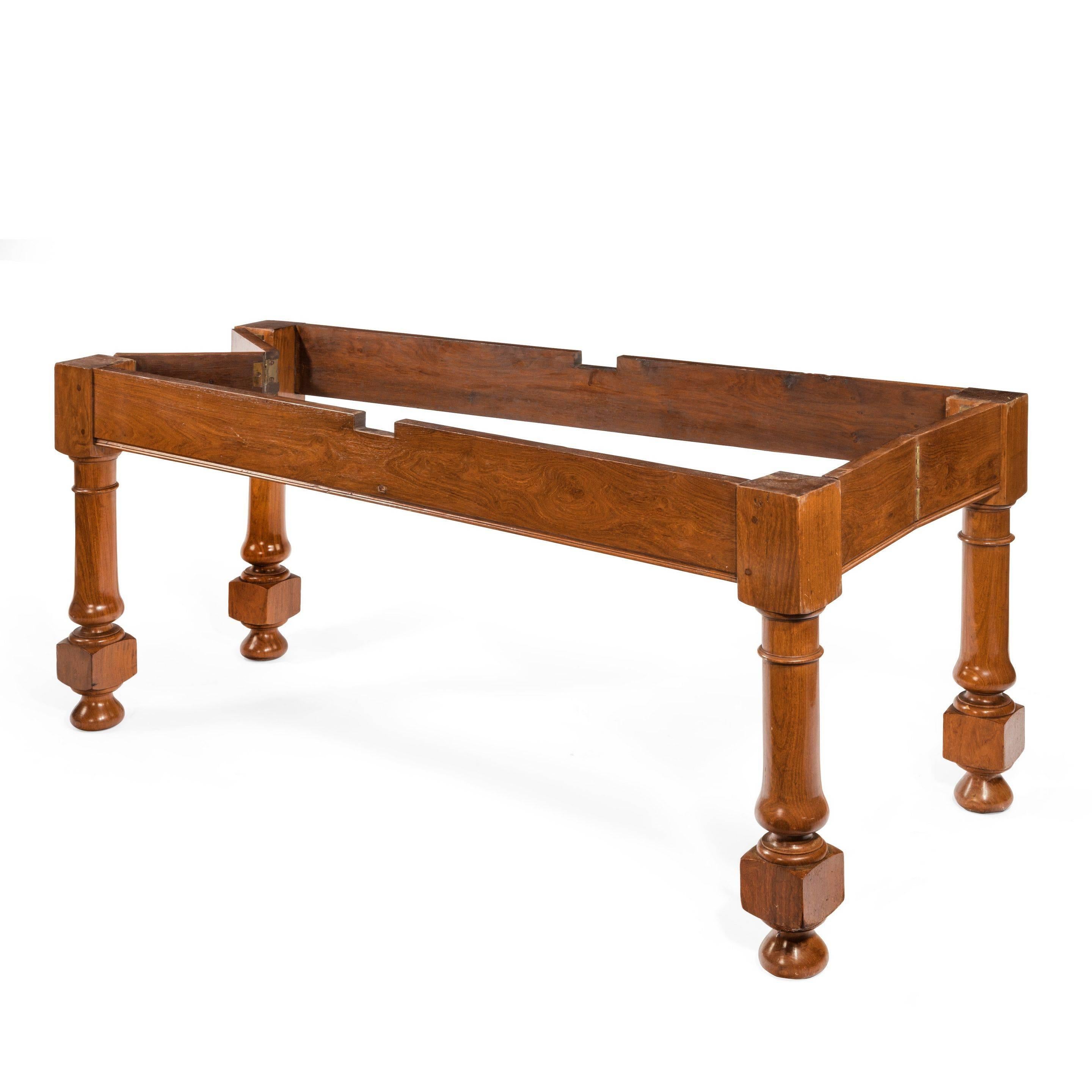 Oval 19th Century Colonial Hardwood Campaign Table 1