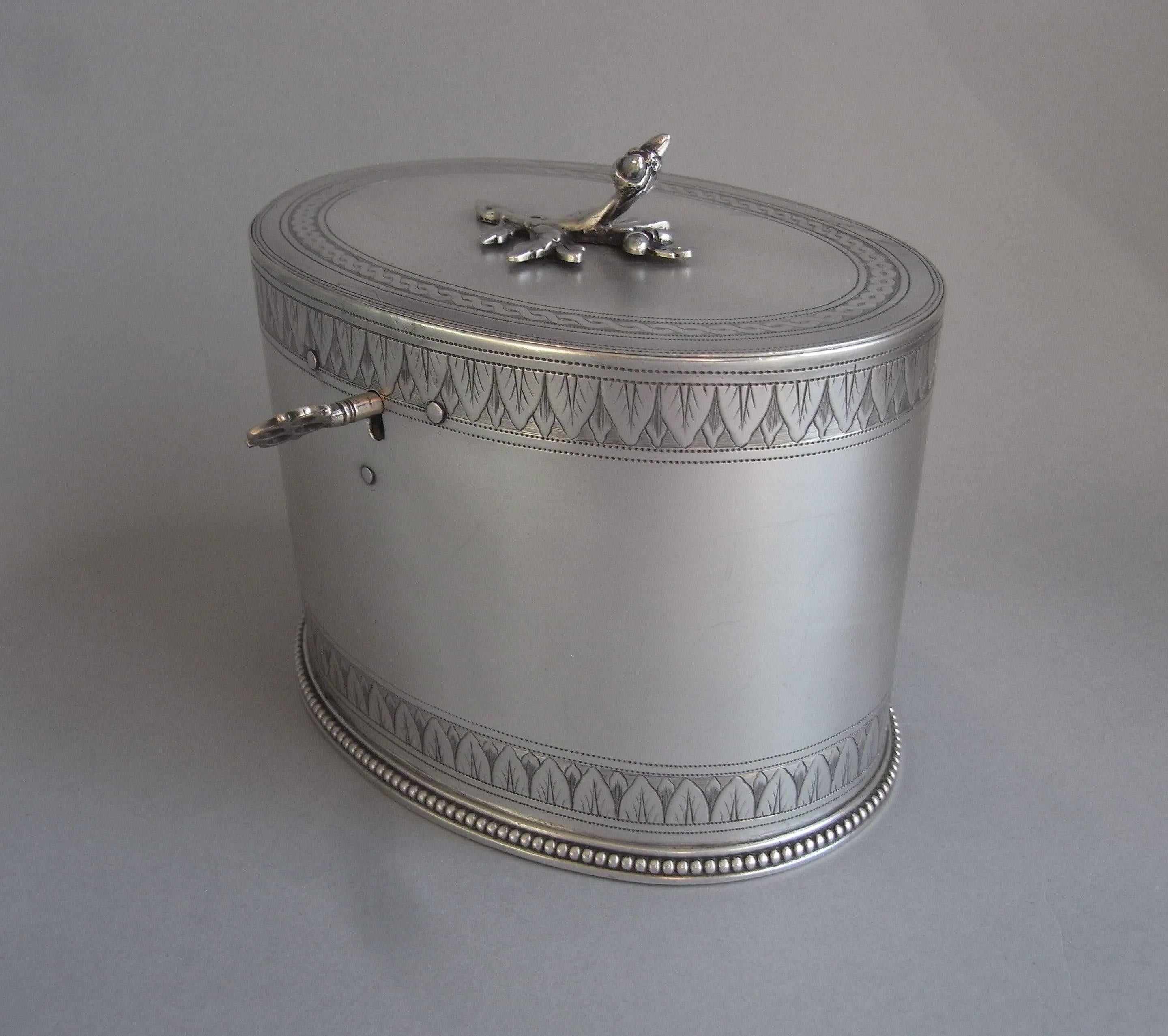 Very Rare and Unusual George III Tea Caddy Made in by Hester Bateman In Good Condition In London, GB