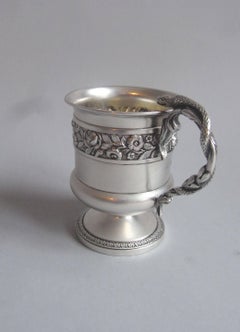 Very Fine & Unusual George IV Mug Made in London in 1821 by Emes & Barnard