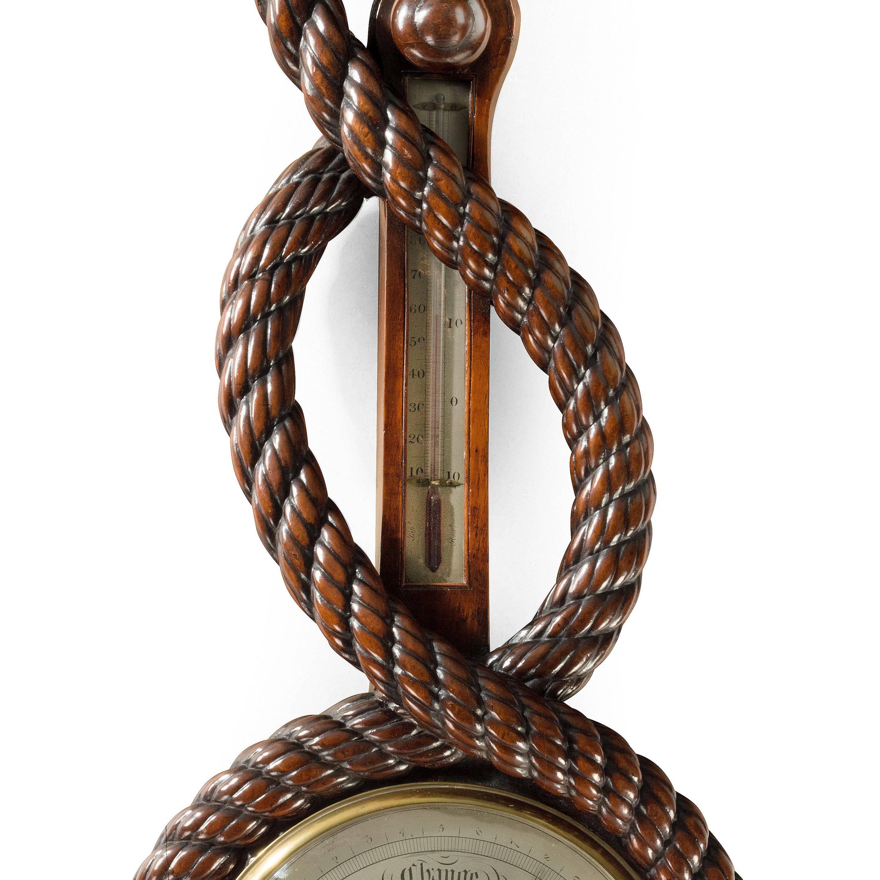 A unusual and large Victorian mahogany barometer by John Gray, in the form of an anchor and twist of rope, the dial inscribed ‘John Gray, 25 & 26 Strand Street, Liverpool’, English, circa 1850. 

John Gray is recorded as working between 1841-1862