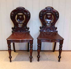 Pair of Mahogany Hall Chairs
