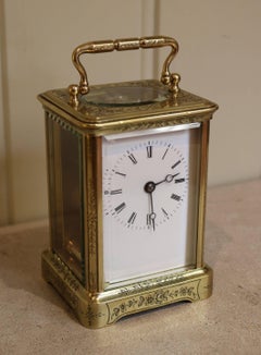 Engraved Brass Carriage Clock