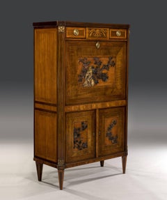 Rare Early 19th Century Dutch Marquetry Inlaid Mahogany Escritoire