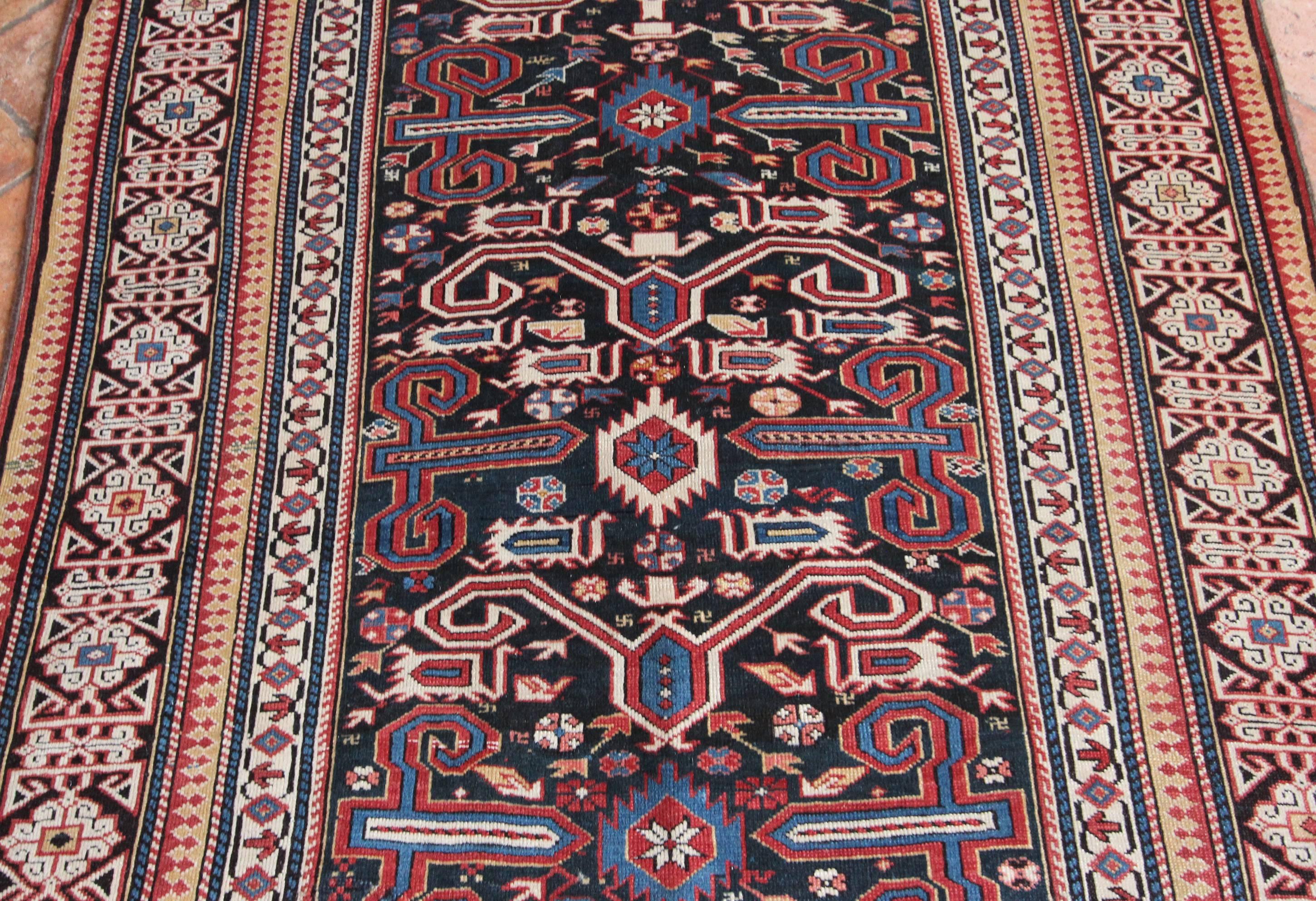 Late 19th Century Antique Perepedil Rug, Caucasian For Sale
