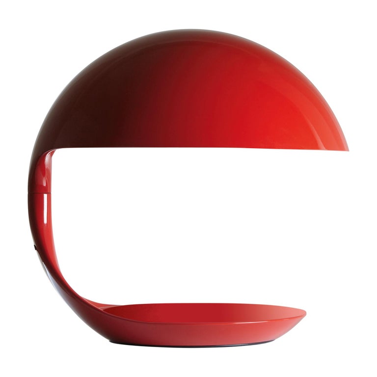 For Sale: Red Martinelli Luce Cobra 629 Table Lamp by Elio Martinelli