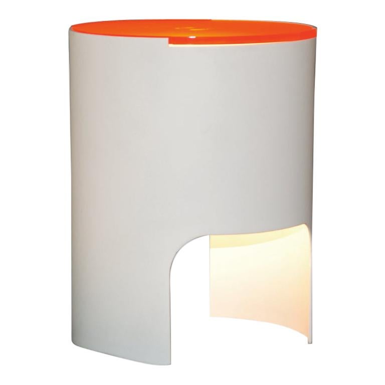 For Sale: Orange (Orange Bubbles) Martinelli Luce Civetta 804 Table Lamp in White Structure by Emiliana Martinelli
