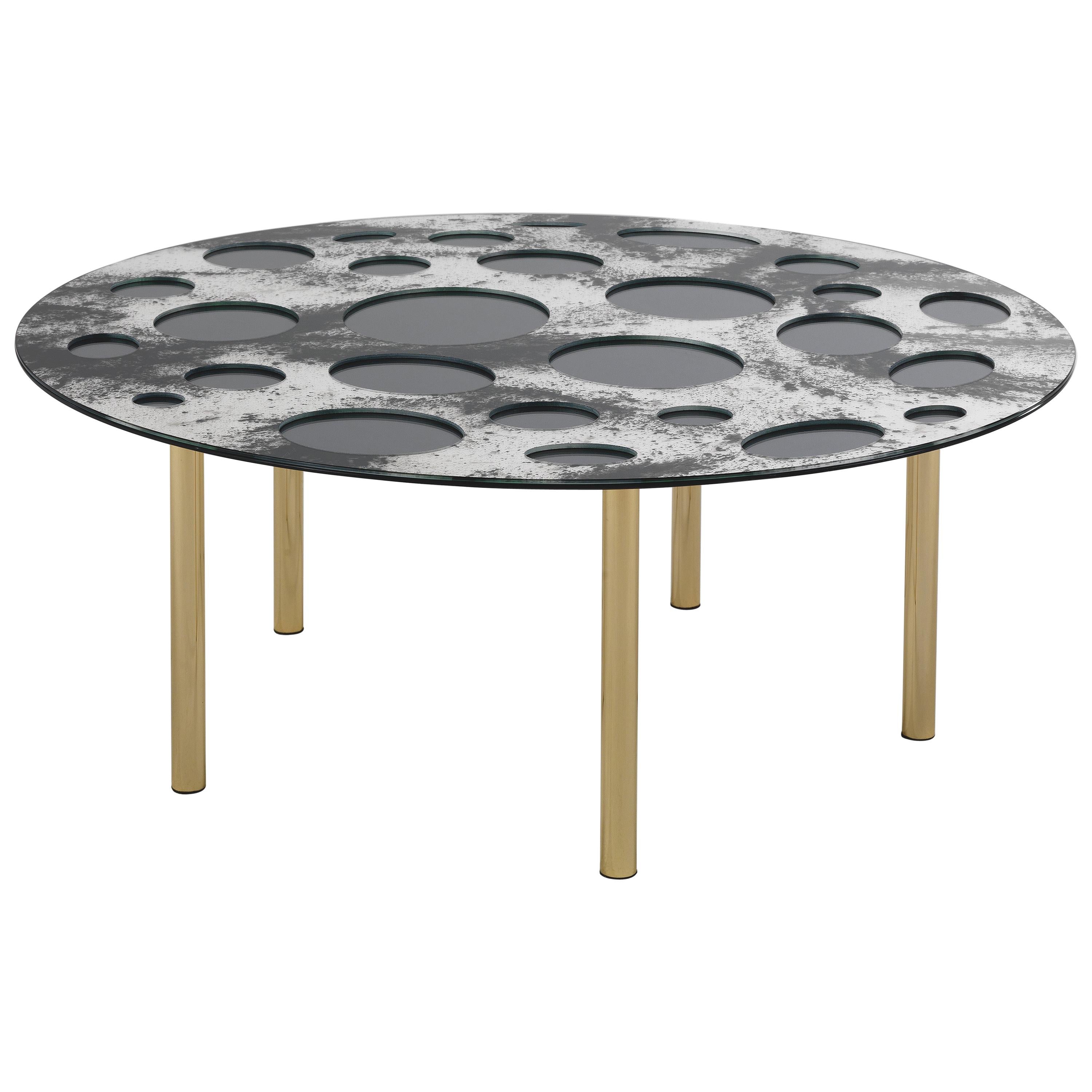 En vente : Gray (Moon) Table centrale Venny du 21e siècle en couches de miroirs décoratifs par Matteo Cibic