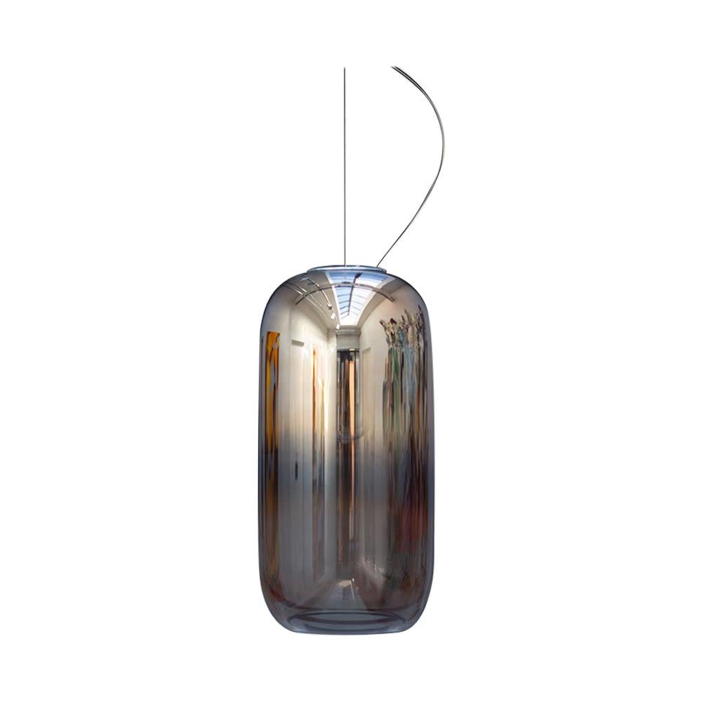 En vente : Gray (Chrome) Mini lampe à suspension Artemide Gople de Bjarke Ingels Group