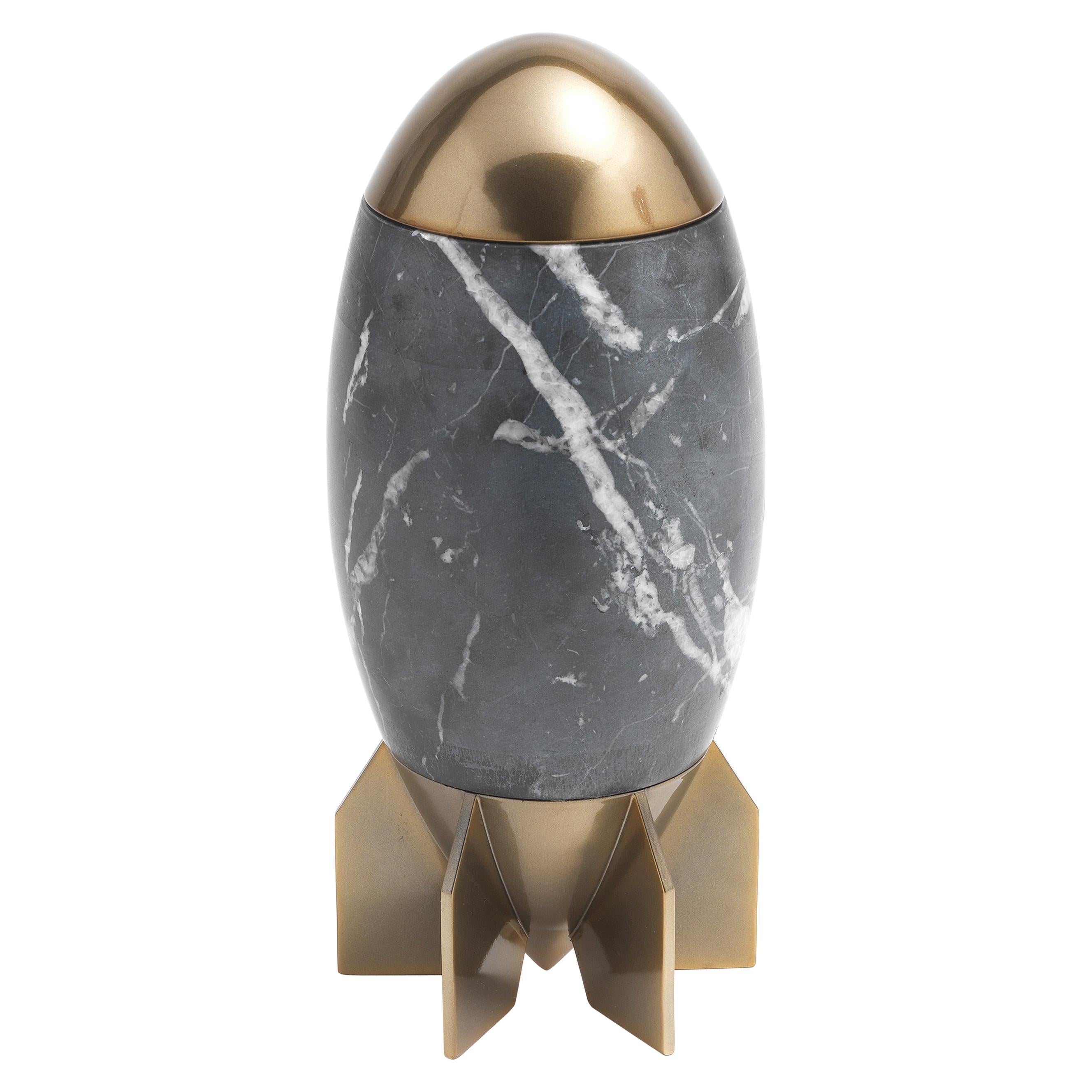 in vendita: Black (Nero Marquinia Marble) Vaso Herma del XXI secolo in marmo e ABS stampato in 3D di Richard A. Yasmine