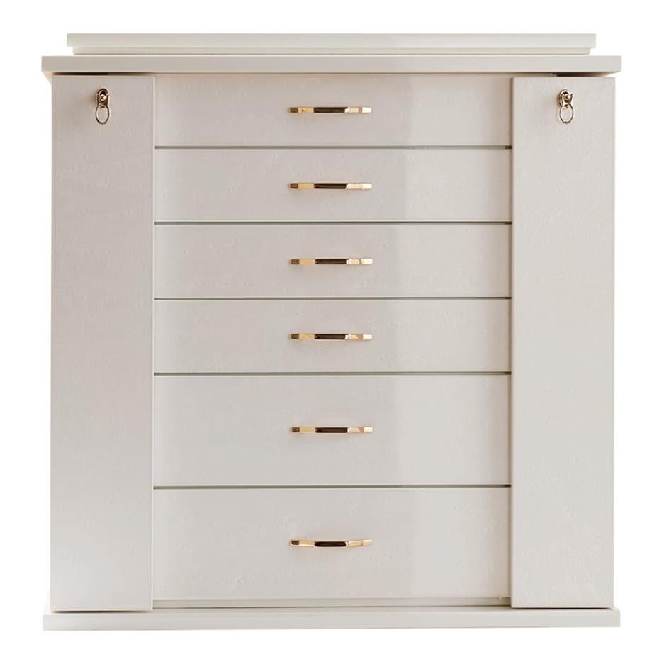 White (White Bird's Eye Maple) Agresti Bijoux Jewelry Chest