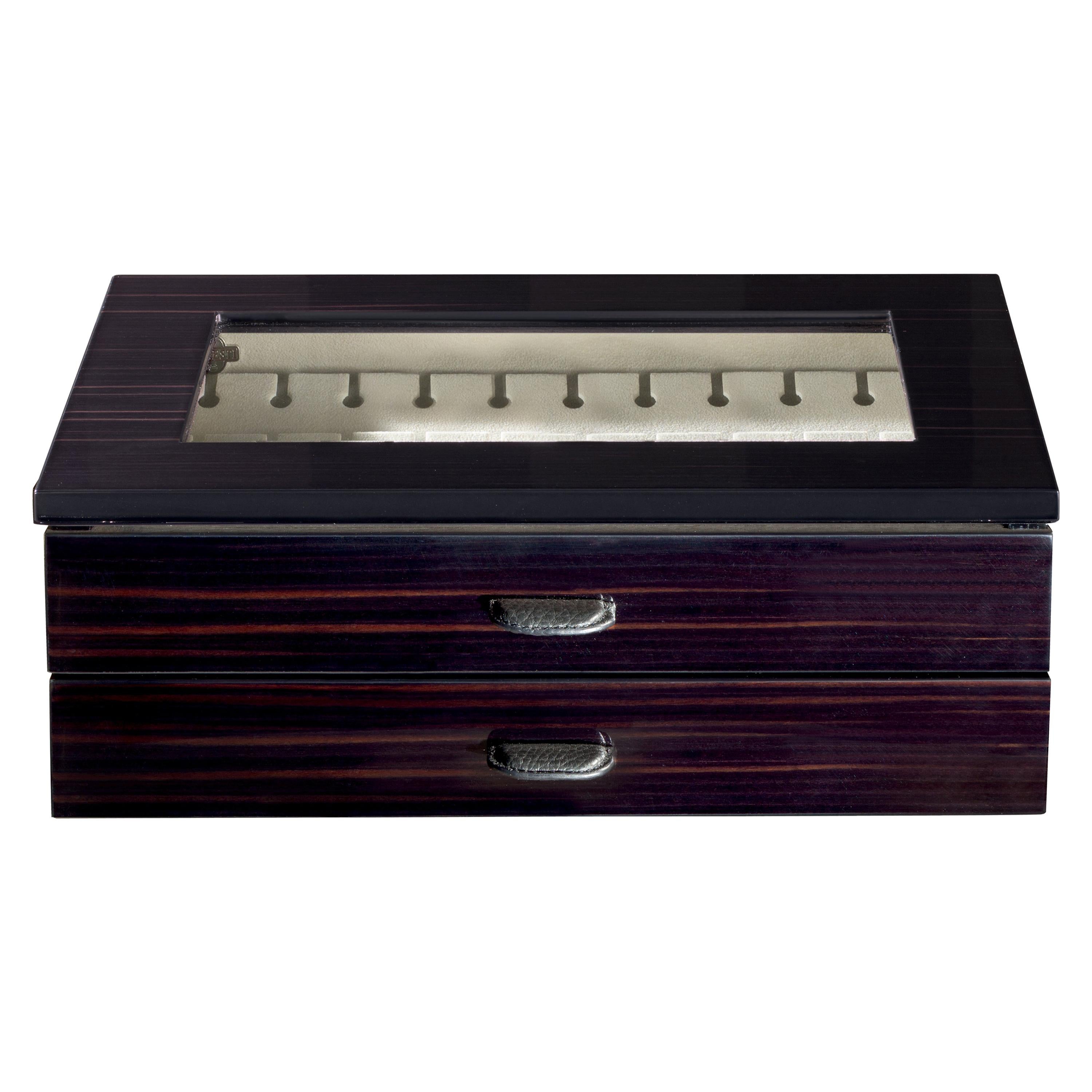 Black (Ebony) Agresti Gemelli Chest for 24 Cufflinks