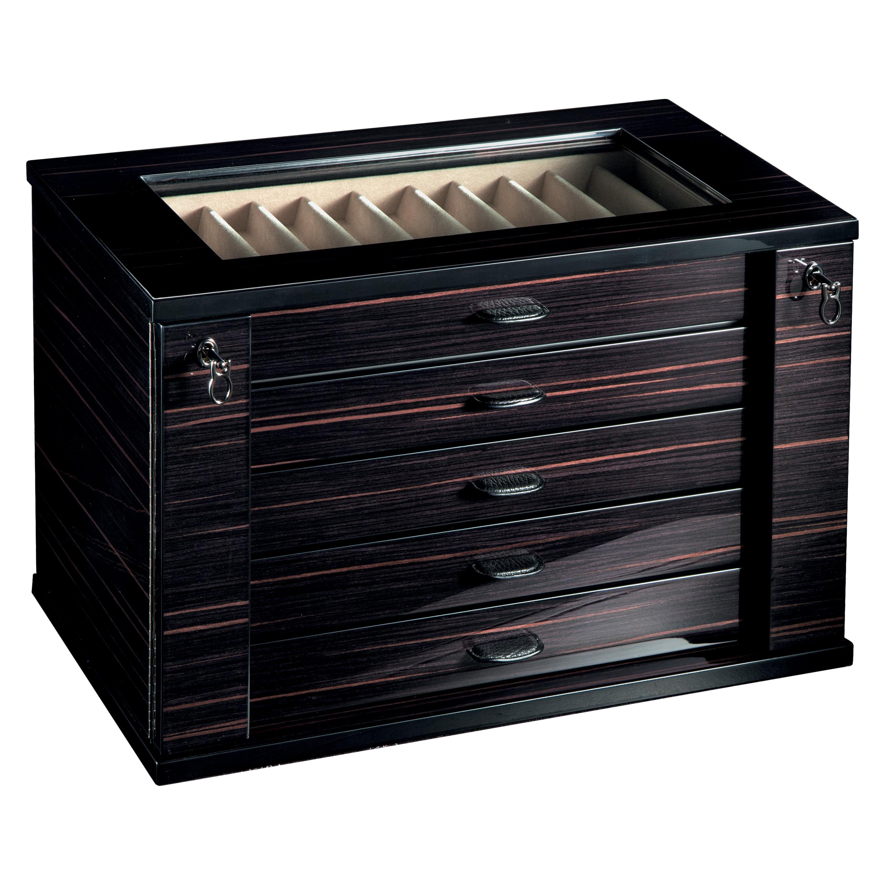 Black (Ebony) Agresti Grande Stile Chest for 55 Pens