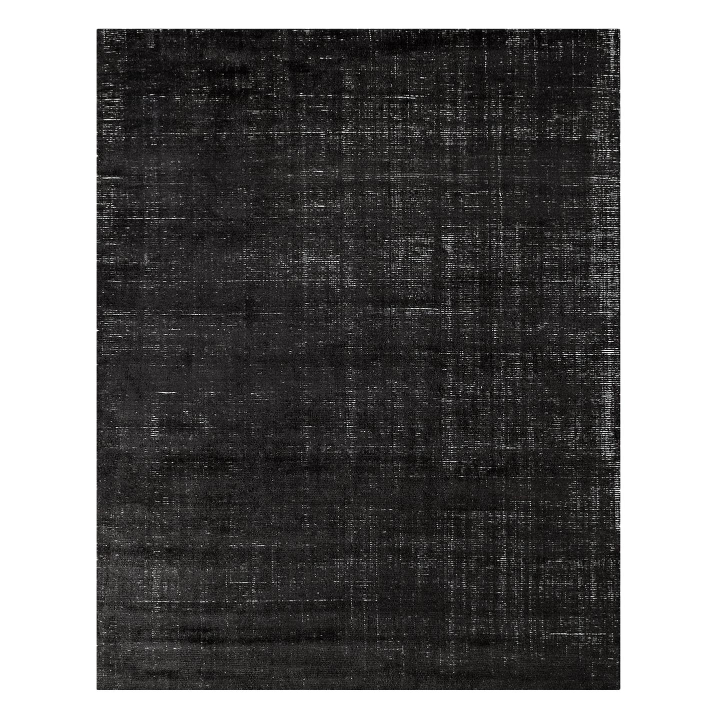 For Sale: Black (Distressed Wool Black) Ben Soleimani Distressed Wool Rug 9'x12' 4