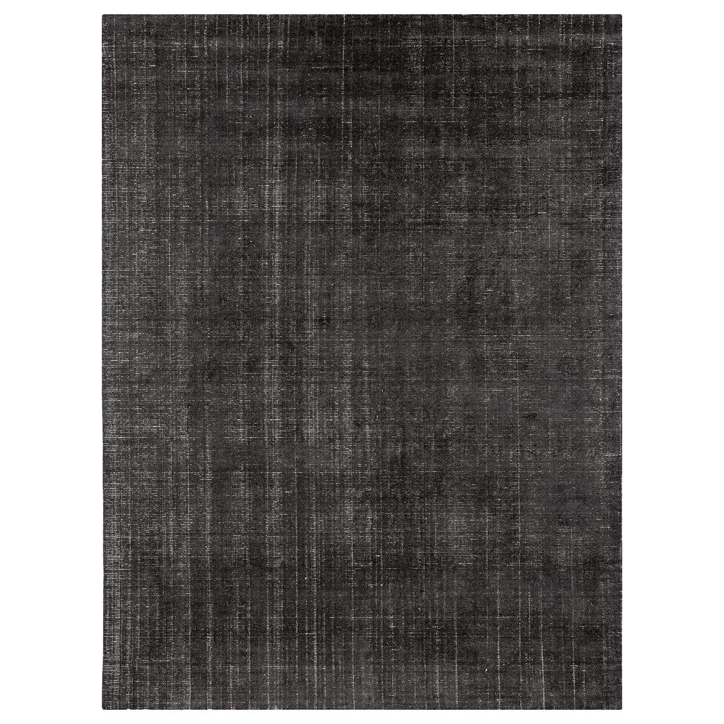 For Sale: Gray (Distressed Wool Charcoal) Ben Soleimani Distressed Wool Rug 9'x12' 4