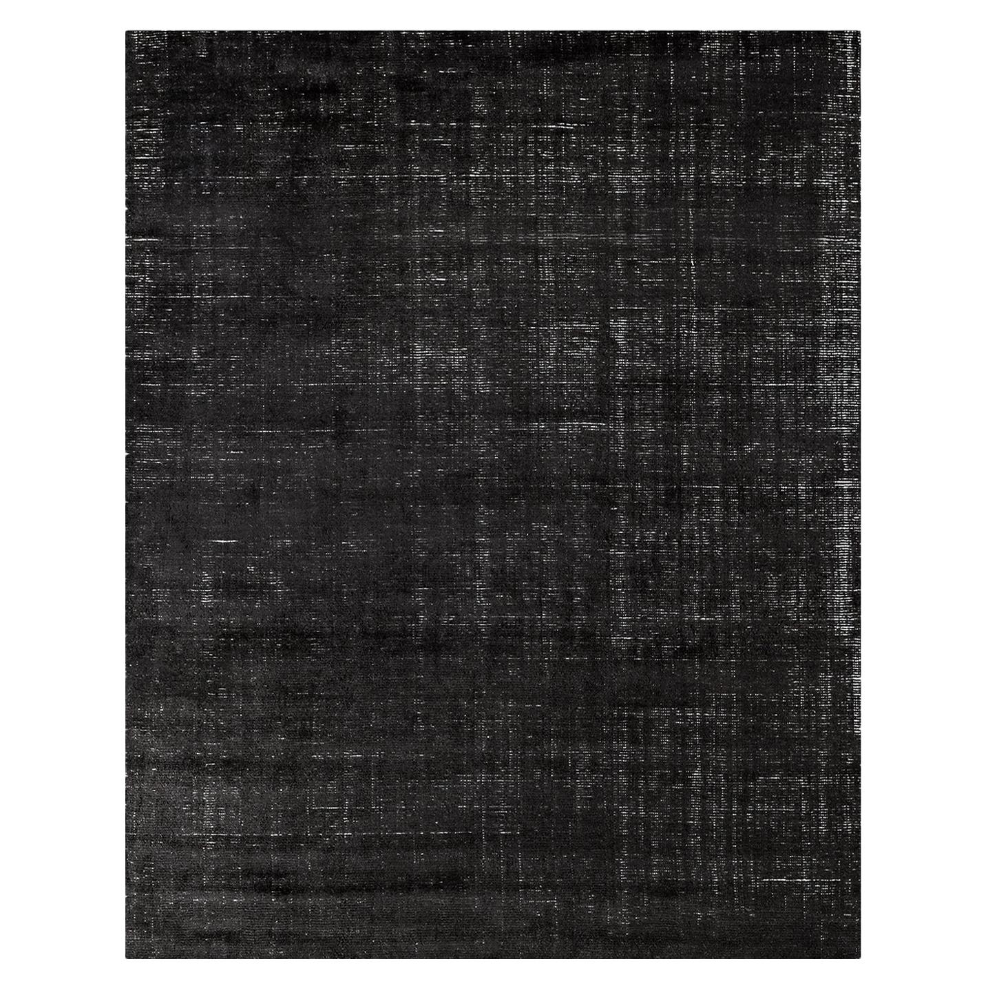For Sale: Black (Distressed Wool Black) Ben Soleimani Distressed Wool Rug 8'x10'