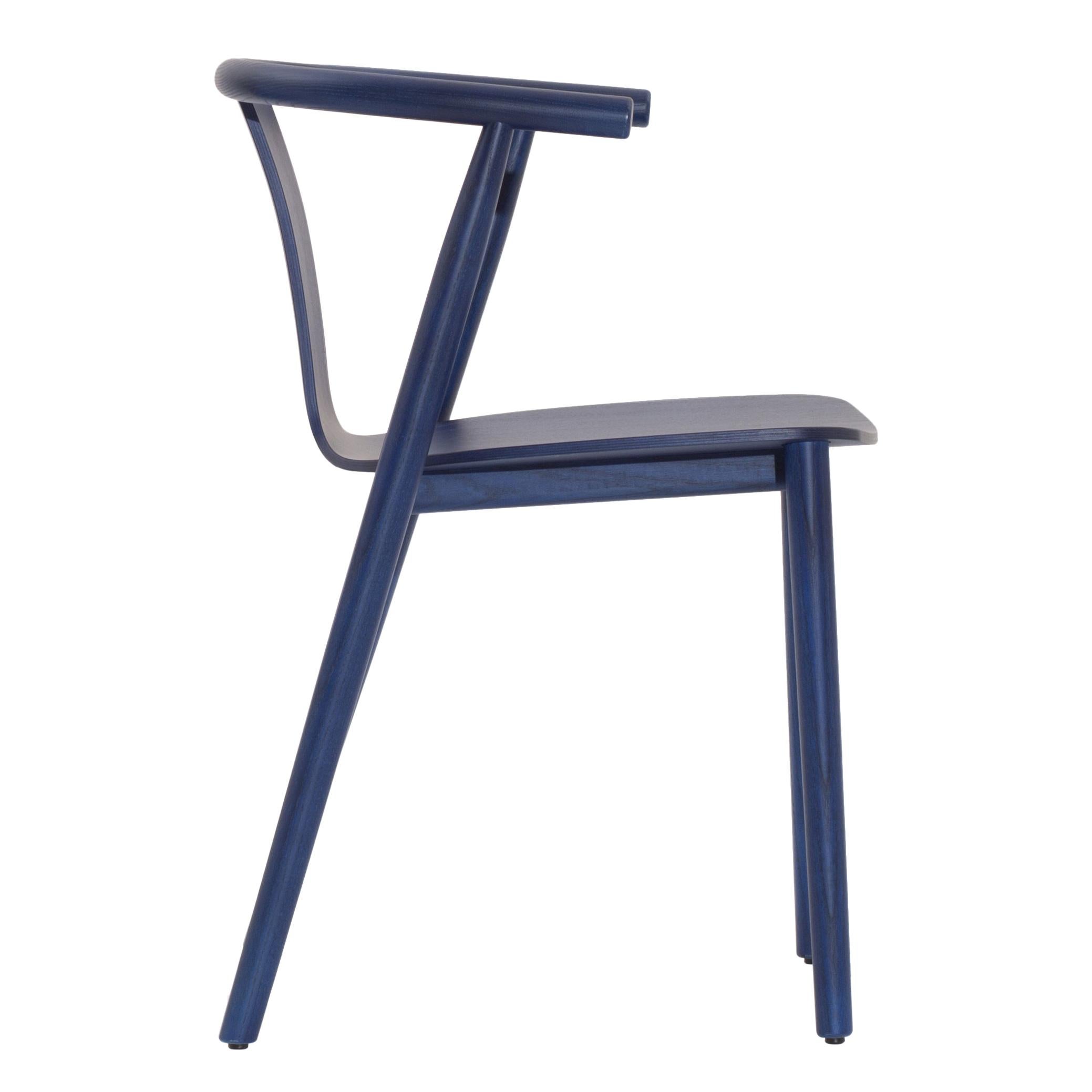 Im Angebot: Jasper Morrison Bac Stuhl aus massivem Eschenholz für Cappellini, Blue (118_BLUE SHANGHAI ANILINE ASH)