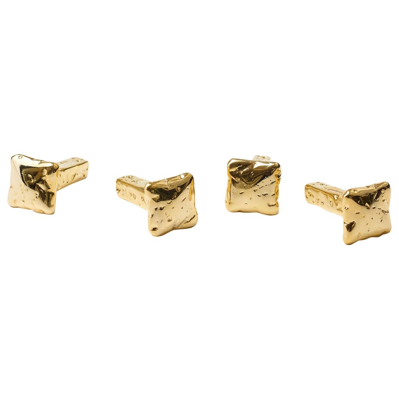 For Sale: Gold (24K Gold) Opinion Ciatti Chiodo Schiaccia Chiodo Set of 4 Clothes Hangers