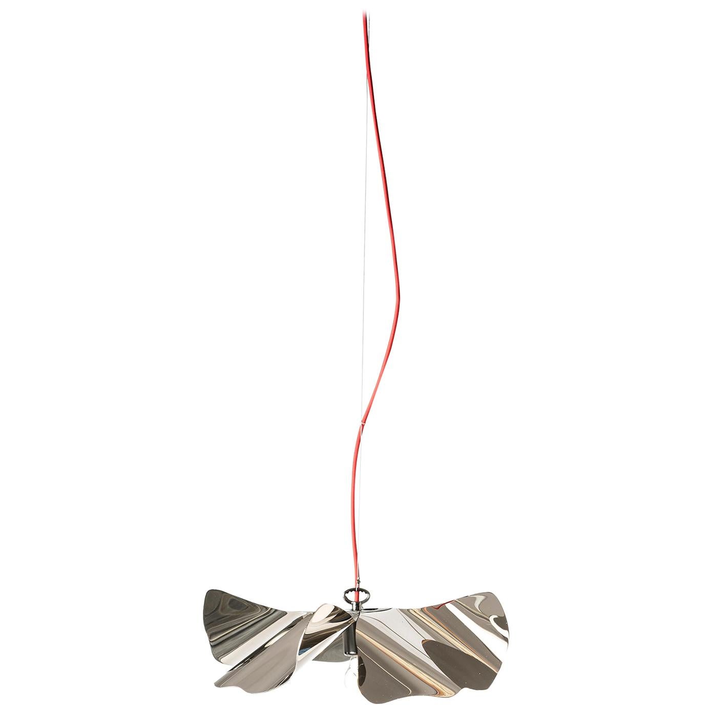 For Sale: Silver (Nickel) Opinion Ciatti Papavero Raggiante Small Pendant Lamp
