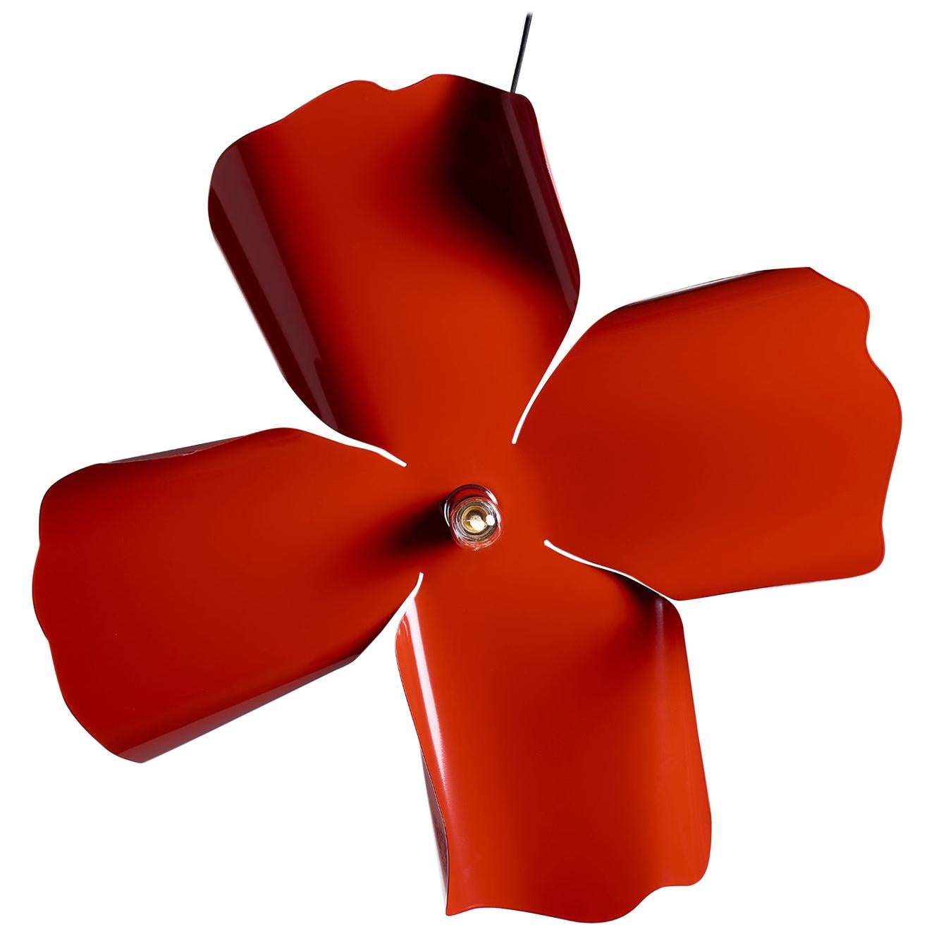 For Sale: Red (Glossy Red Lacquered) Opinion Ciatti Papavero Raggiante Small Pendant Lamp