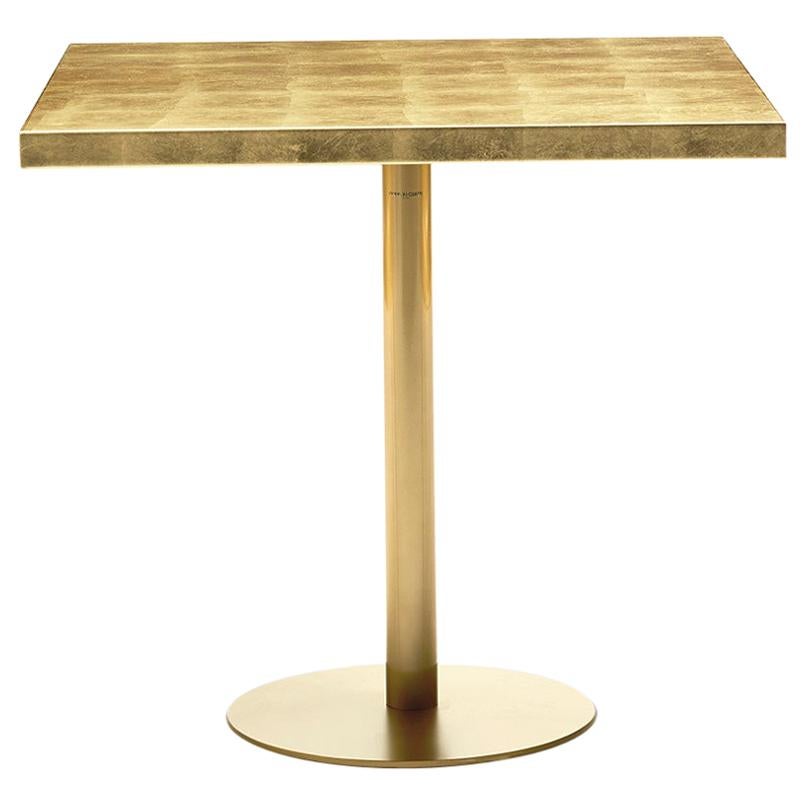 For Sale: Gold (Glossy Gold Leaf Top with Matte Gold Base) Opinion Ciatti ILtavolo Caffé Small Square Table