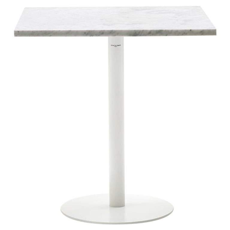 For Sale: White (White Carrara Marble Top with Matte White Base) Opinion Ciatti ILtavolo Caffé Small Square Table