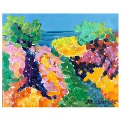 Bright & Colorful French Impressionist Oil Painting Abstract Dotty Landscape