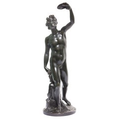 Neoklassizistische nackte Skulptur eines jungen Bacchus von Elias Hutter aus dem 19. Jahrhundert