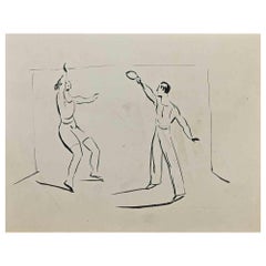 Playing - Drawing in Ink By Norbert Meyre - Early 20th Century