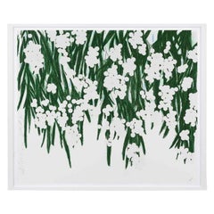 Mimosa, April 30 - Contemporary, 21st Century, Silkscreen, Mimosa, Flower, White