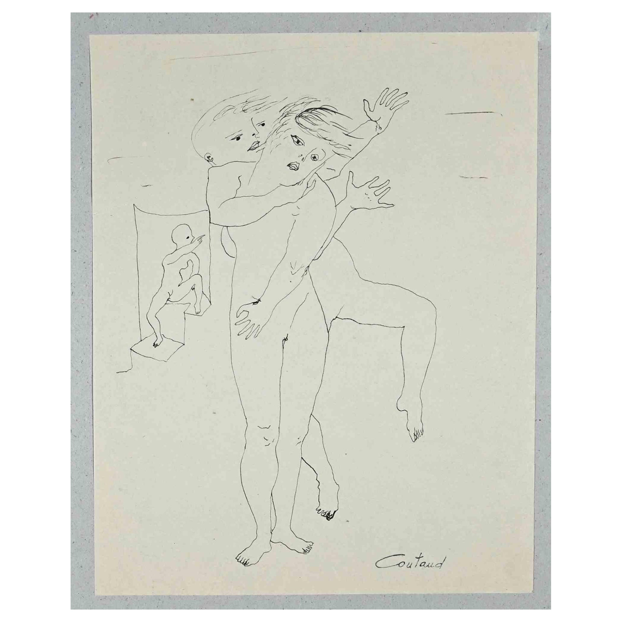 Nudes - Drawing by Lucien Coutaud - 1950s