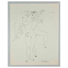 Aktzeichnungen – Zeichnung von Lucien Coutaud – 1950er Jahre