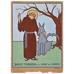Saint François - Original Tempera By Charles Dubin - 1944