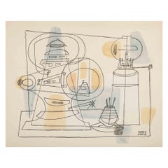 Abstract Composition - Original Drawing by Maurice André - Mid-20th Century