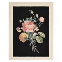 Rose - Etching by François Langlois - 19th century