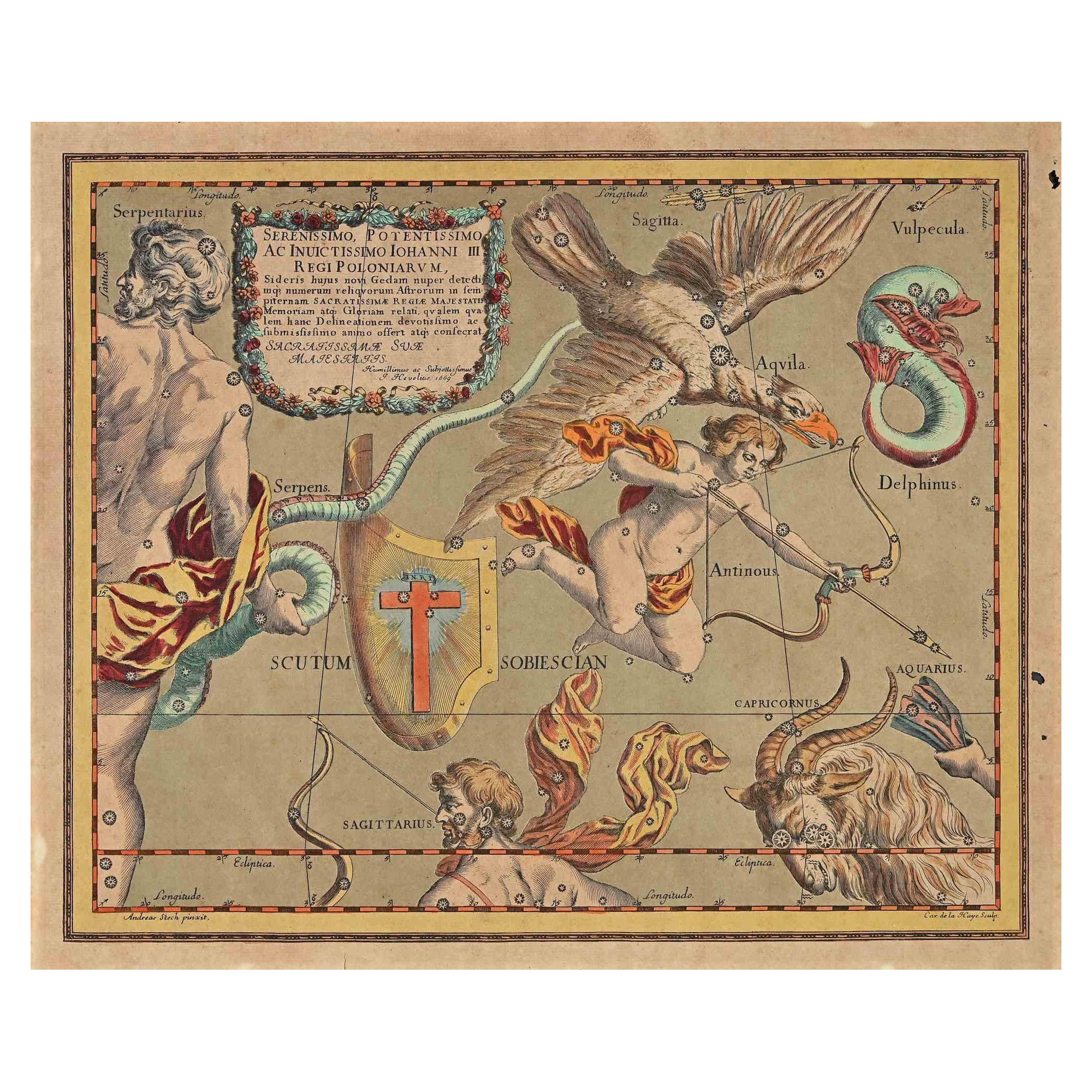 Charles de la Haye Figurative Print – Sagittarius – Radierung von Charles De la Haye – 18. Jahrhundert