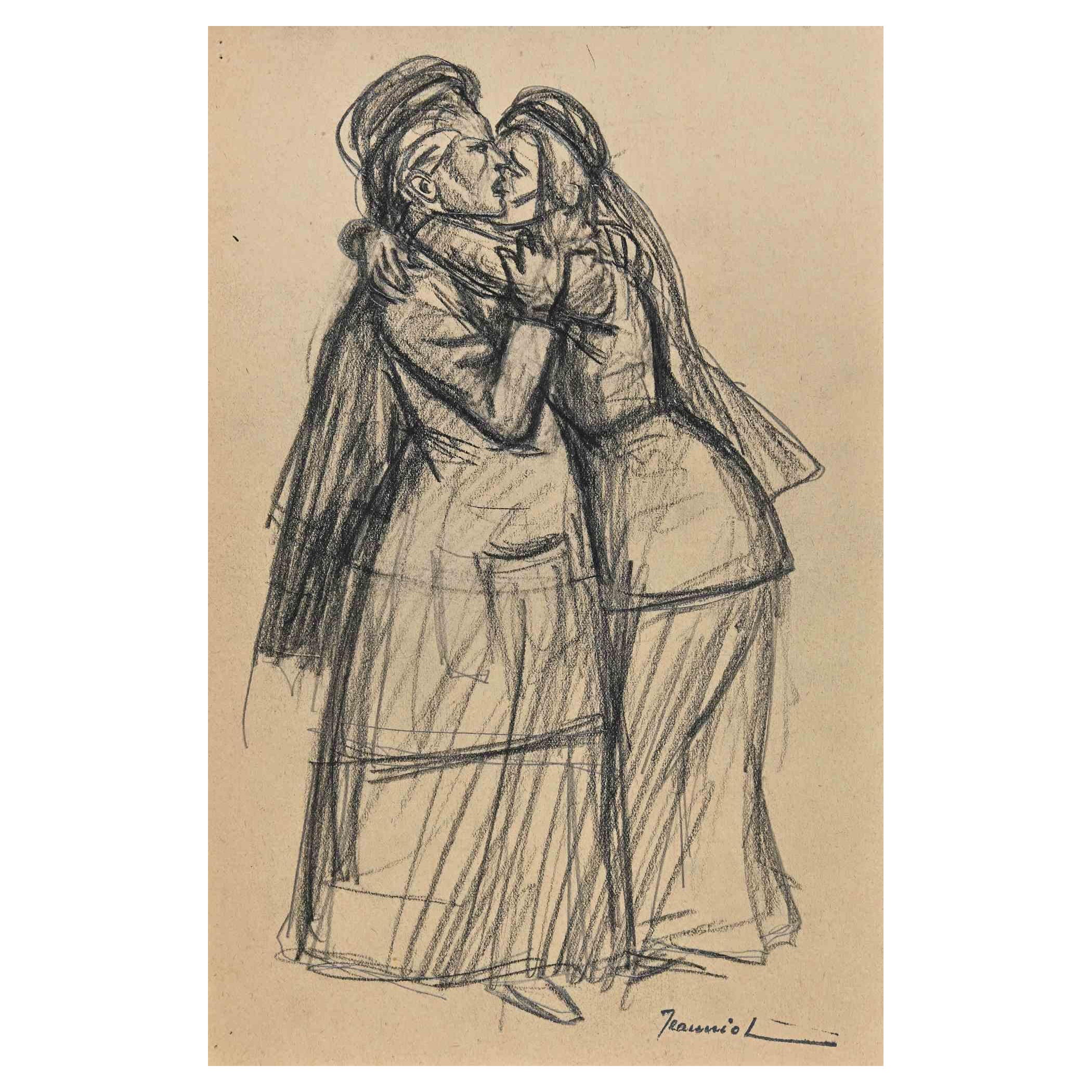 The Compassion - Original Drawing By Pierre Georges Jeanniot - 1890s