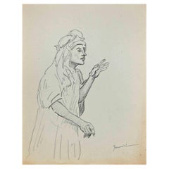 The Sorcerer - Original Drawing By Pierre Georges Jeanniot - 1890s
