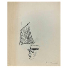 Antique The Memory of the Sea- Original Drawing By Pierre Georges Jeanniot - 1900s
