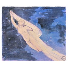 Nude of Woman - Original Drawing by Gaston Touissant - Early 20th Century