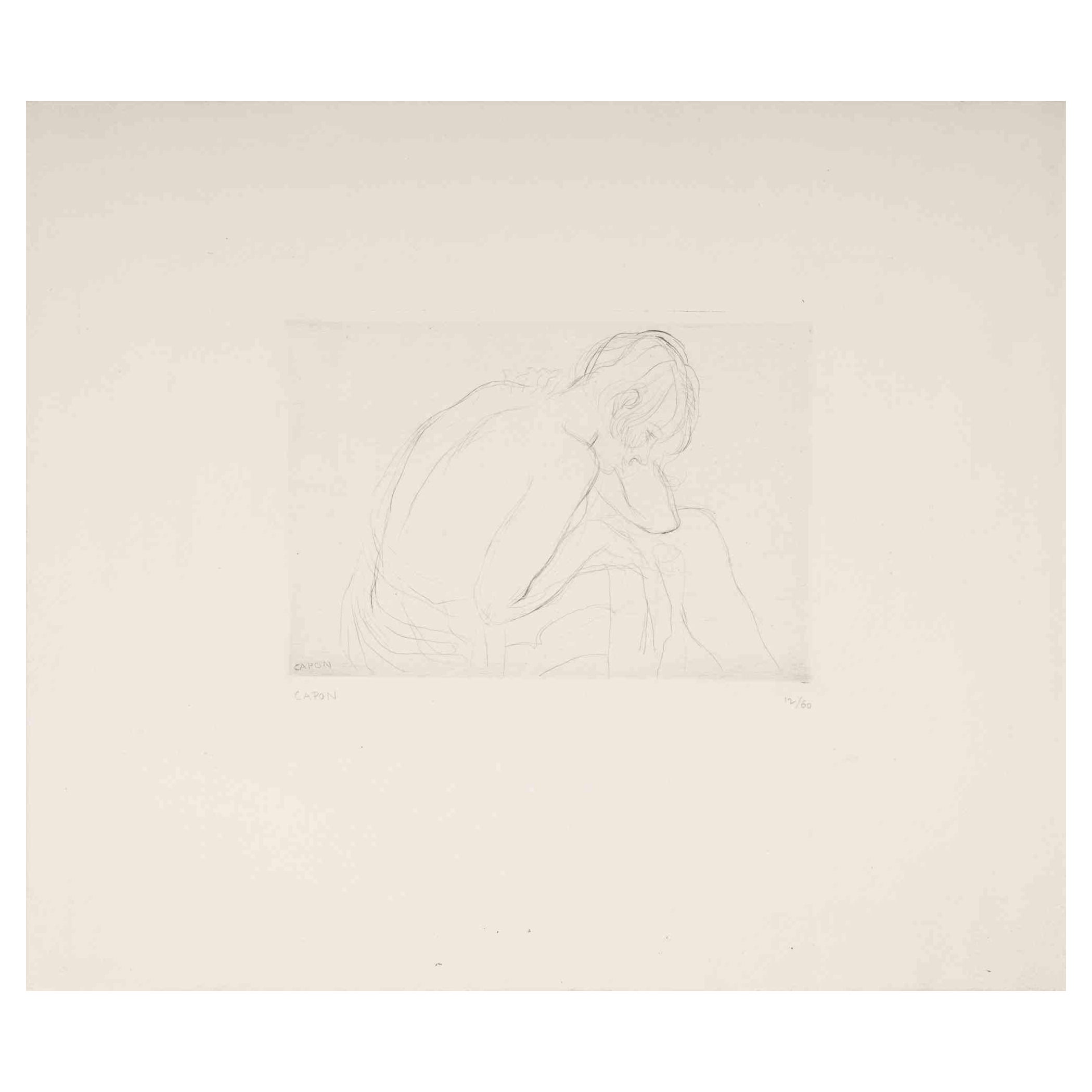 Jean-Baptiste is an original Etching and drypoint realized by Georges Emile Capon (1890-1980) in the Mid-20th Century.

Good Conditions.

Numbered. Edition 12/60.

The artwork is depicted through soft strokes in a well-balanced composition.
